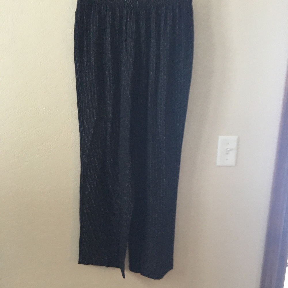 🎁2/$12 EXPRESSIONS XL BLACK DRAWSTRING WIDE LEG PANTS - Picture 3 of 6
